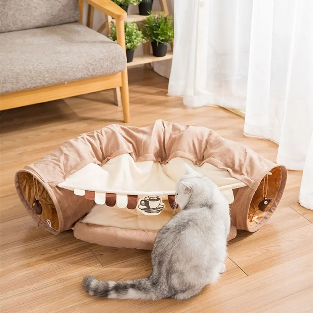 

Collapsible Removeable Cat Tunnel Tube Pet Interactive Play Toys Sound Paper Ring Bell For Cat Ferrets Puppy 35