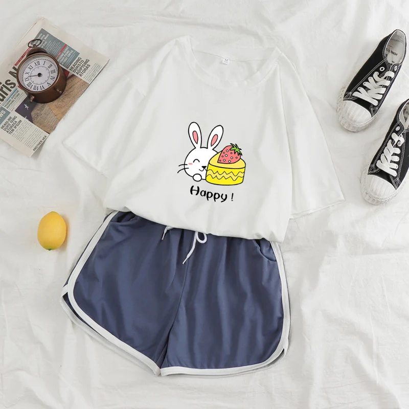 Sleep Wear Women Pajamas Summer Kawaii Bunny Pajama Set Home Clothes