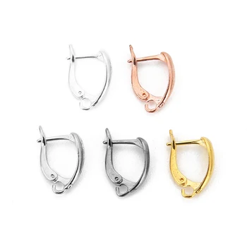 

Fostfo 10pcs/lot Copper U Shape Earrings Hooks Plated French Earring Hook Ear Wire Lever Back Open Loop DIY Jewelry Accessories