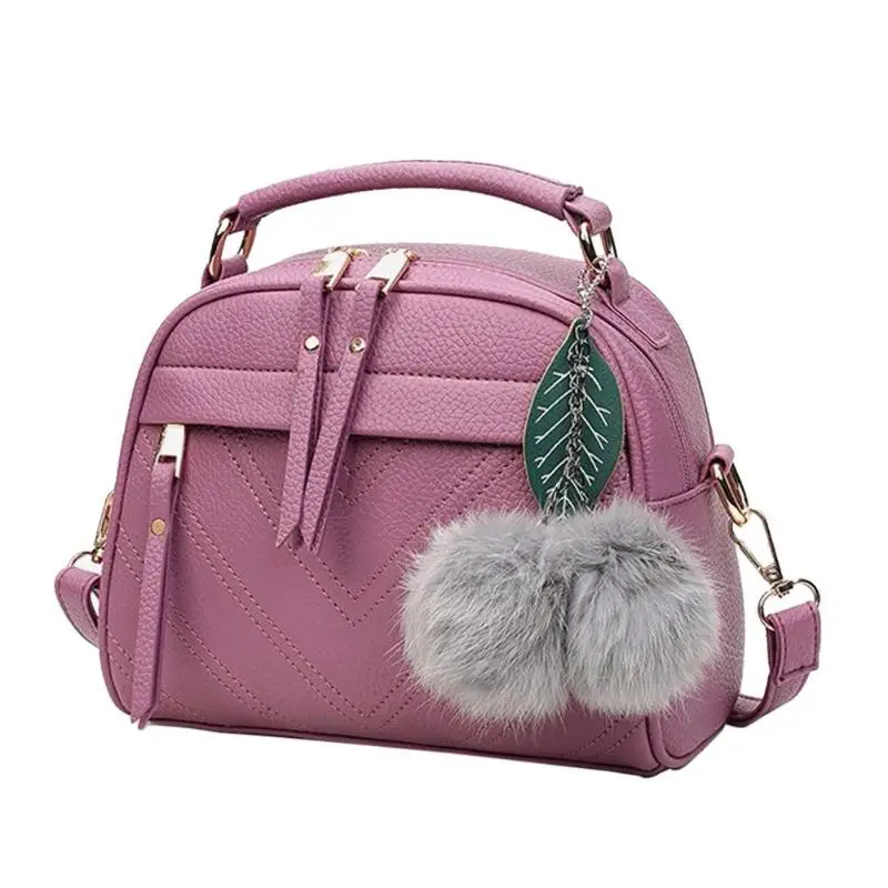 Purple MOJOYCE из искусственной кожи, сумка для женщин, новинка, сумки-мессенджеры с шариками, игрушки, Bolsa, женские сумки через плечо, женские вечерние сумки - Цвет: Purple