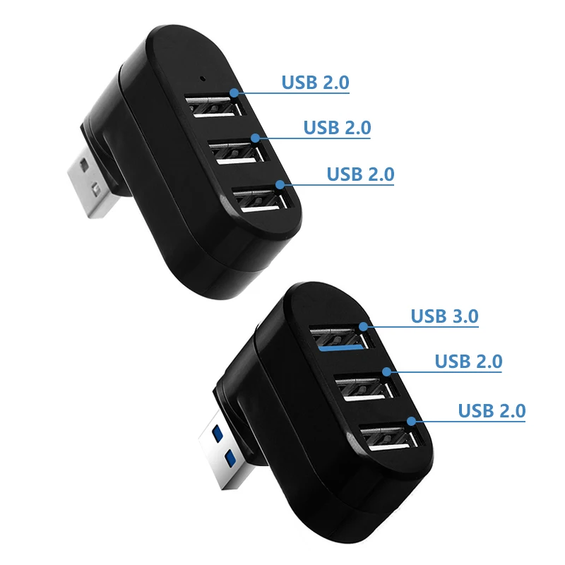 3-в-1 USB2.0/3 0 Порты концентратор высокой Скорость вращающийся разветвитель для