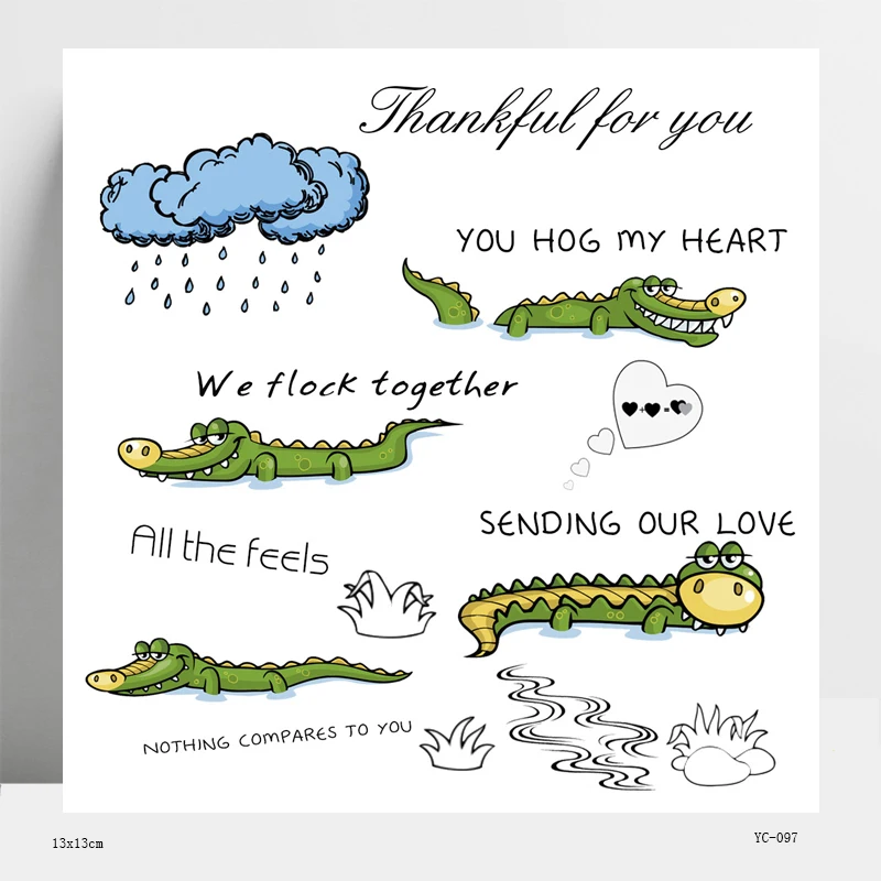 

ZhuoAng Mr. Crocodile Clear Stamps/Card Making Holiday decorations For scrapbooking Transparent stamps 13*13cm