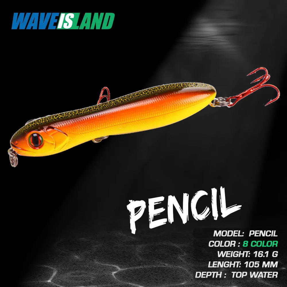 WAVEISLAND карандаш приманки 15 6 г Topwater блесны искуственные паллет Articulos де Pesca