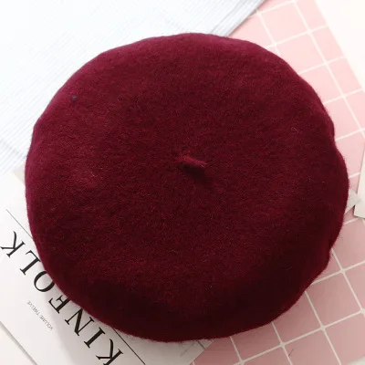 French Style Vintage Plain Beret Cap Beanie Hat Unisex Women Girls Wool Warm Winter Hat Beret Femme Hats Caps