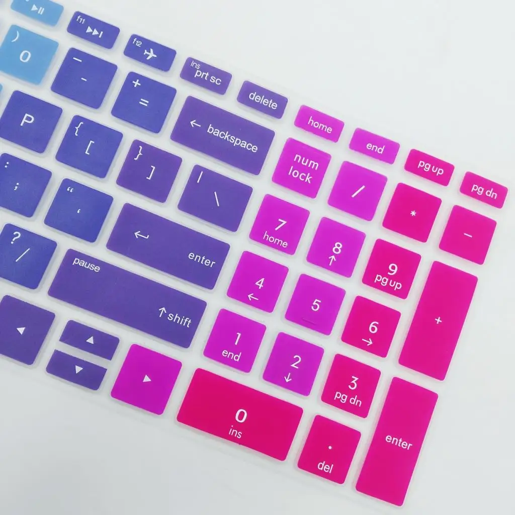 Гелевая силиконовая для ноутбука клавиатура крышка для hp 15,6 дюймов BF ноутбук черный+ Радуга