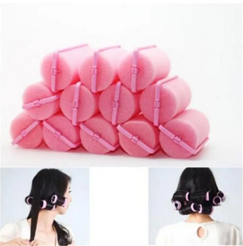 1Set/12pcs Lowest profit! Magic Sponge Foam Hair Rollers Styling Curlers Cushion Salon Barber Tool Products + Free Shipping