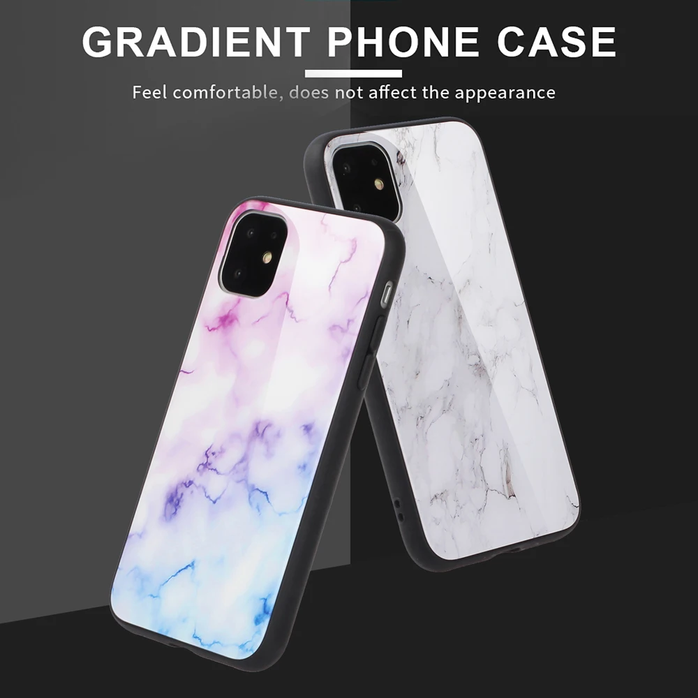 Роскошный чехол из закаленного стекла для телефона iPhone 11 Pro Max X XR XS 7 8 Plus 6 6S