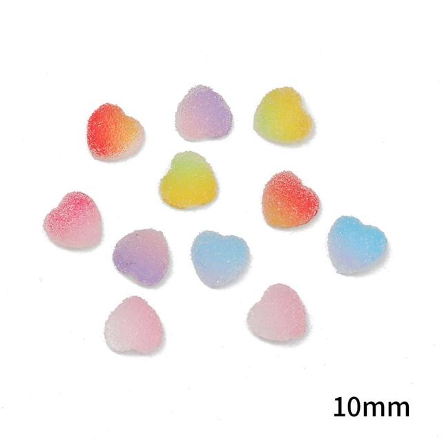 Multicolors Sweet Resin Candy Charms Heart Star Shapes Cabochon for DIY Jewelry Making Scrapbooking Embellishment Decor
