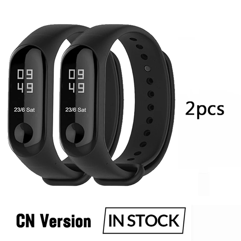 Xiaomi mi-браслет 3, умный Браслет mi Band 3, спортивный фитнес-трекер, 0,78 дюйма, OLED сенсорный экран, mi 3 - Цвет: 2pcs CN version