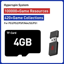 

4G TF Card For Hyperspin System 100000+ Retro Games Resource 12T Link For PS4/PS3/PS2/Wii/Wiiu/SS/N64 For Windows 7/8/10/11