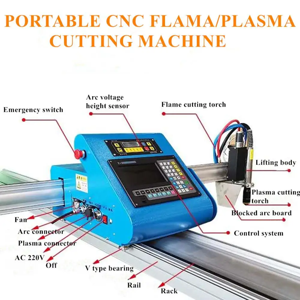 

Portable CNC Flame/Plasma Cutting Machine 1-220V