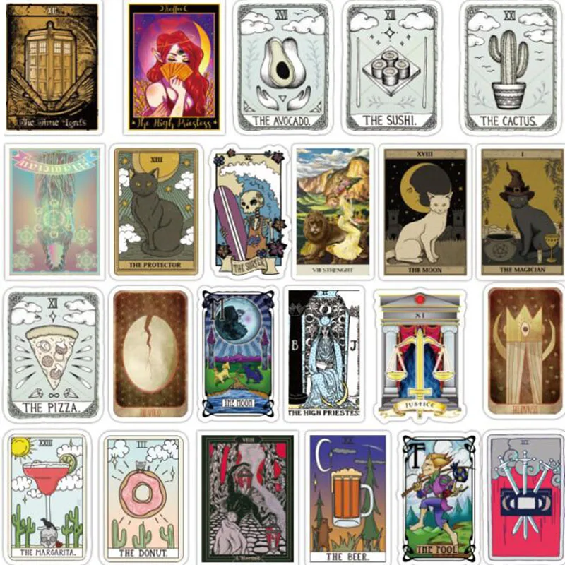 Новые 50 шт. Tarot divination забавные наклейки водонепроницаемые наклейки для DIY декора для украшения автомобиля, мотоцикла телефона ноутбука