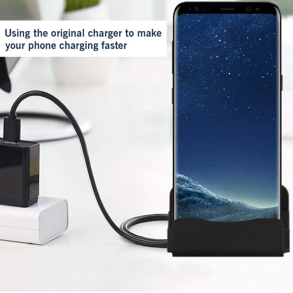 Fast Phone Charging Dock Station USB Data Cable For iPhone Huawei Xiaomi LG Samsung Micro-USB/Type-C/IOS Desktop Docking Charger