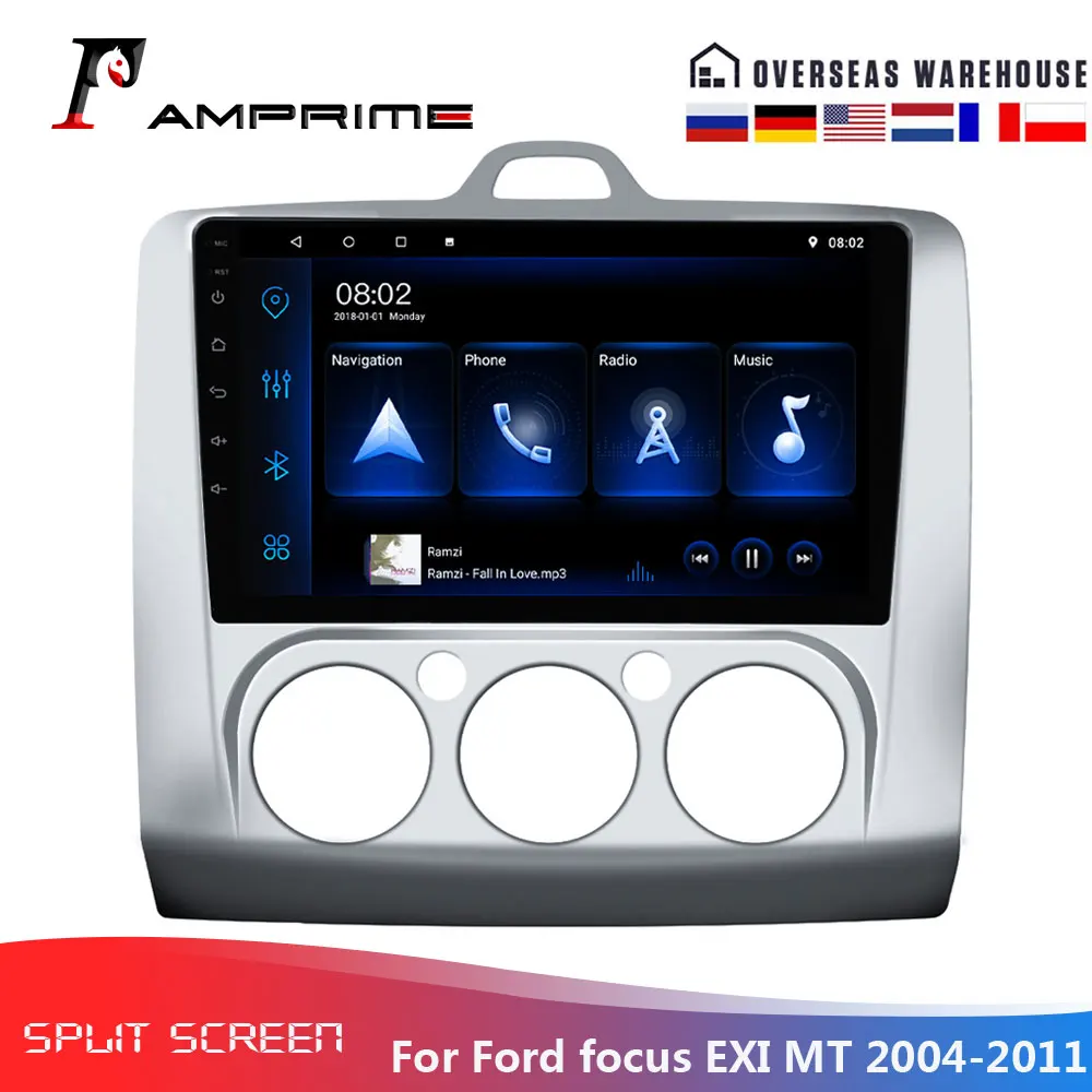 AMPrime Android автомобильный стерео радио для Ford focus Exi MT 2004 2012 2Din Мультимедиа Видео