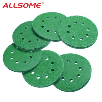 

ALLSOME 25pcs Professional Anti Clog 125mm Sandpaper 5" Film Sanding Disc Wet & Dry Hook & Loop Abrasive Tools with Grits 60~400