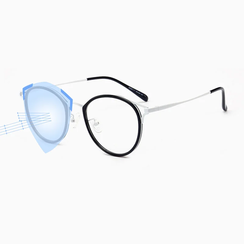 C11 blue light Новинка, ретро очки, оправа, женские личностные модели, близорукость, оправа, металл, полный глаз, очки, оправа для женщин, прозрачные линзы, оптические очки - Цвет оправы: C11 blue light