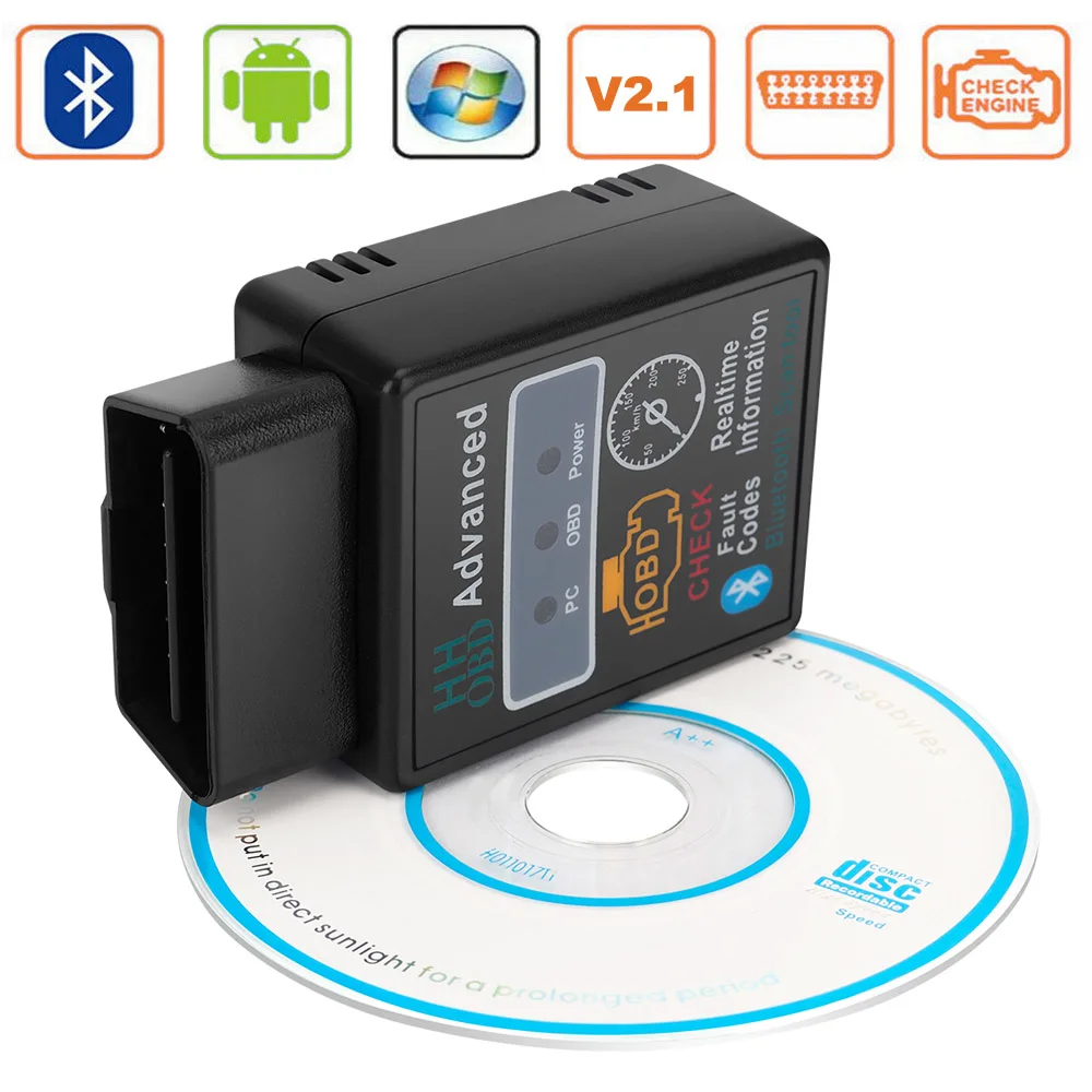 Bluetooth сканер ELM327 V2.1 OBD2 II автомобильный диагностический инструмент для Buick Opel Ford Lincoln Focus Escape Edge Kuga Mustang Galaxy