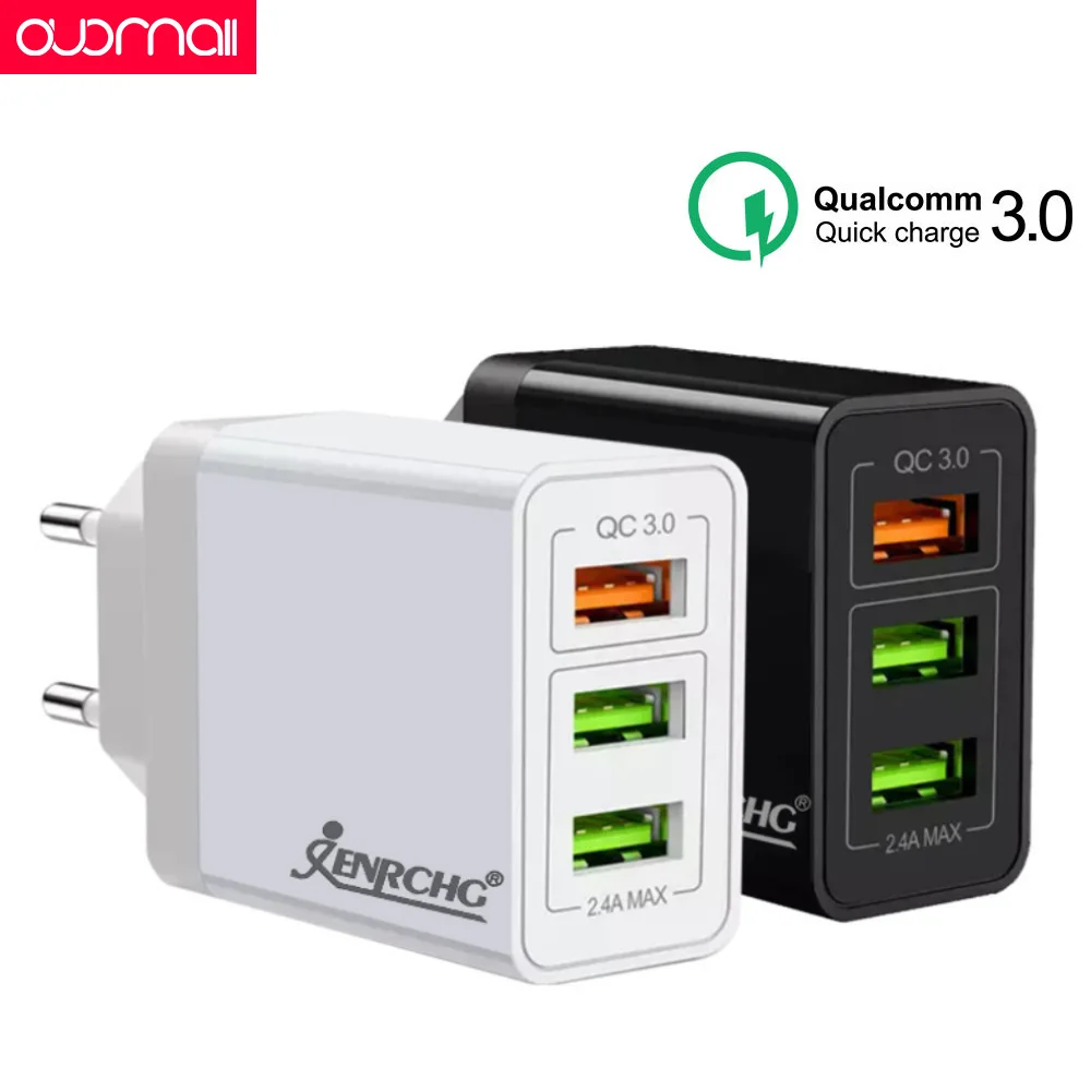 

Phone Fast charger QC3.0 For IPhone For Xiaomi Redmi For Samsung EU Plug USB Cable Charger AC Travel Wall Charger USB A Adapter