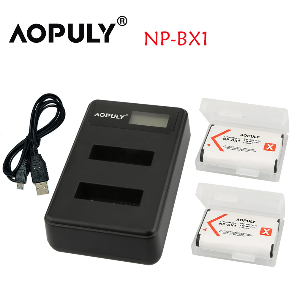 2 шт. NP-BX1 NP BX1 NPBX1 Батарея + ЖК-дисплей USB Зарядное устройство для Sony HDR-AS200v AS20 AS100V AZ1