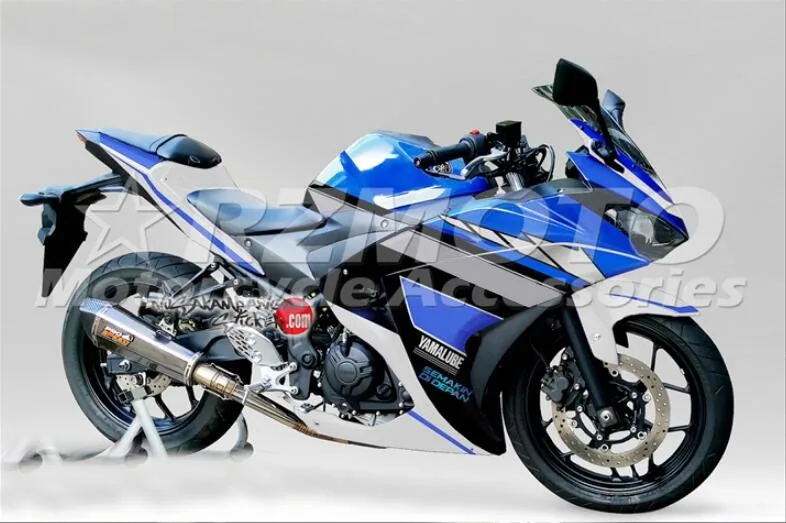 Стиль ABS литьевая форма мотоцикл Обтекатели подходит для YAMAHA R3 R25- 15-19 Кузов Набор серебро синий белый черный хороший
