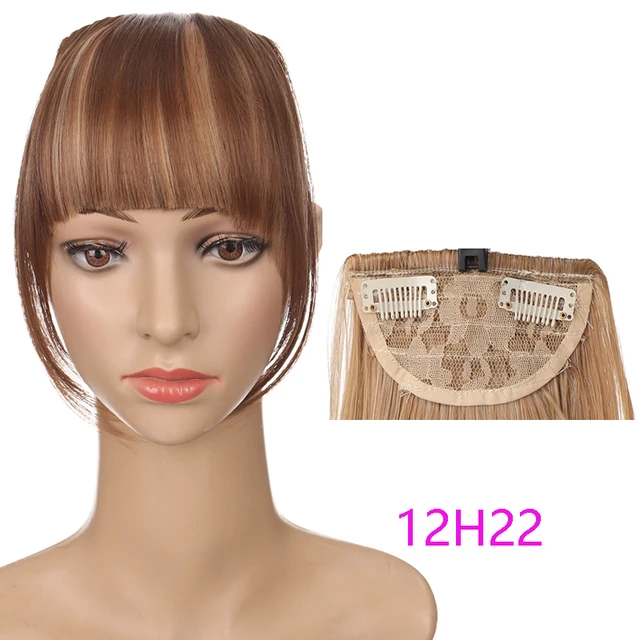 TALANG Neat Front Fringe Clip In  Hair Bangs  Hair Extensions Sweeping Side Blunt Bang Natural Black Brown Hairpieces WL-17