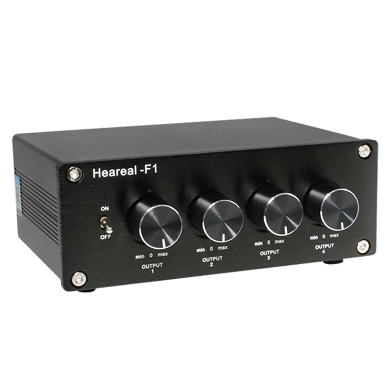 Heareal Signal Dual Channel Stereo Splitter 1 Input and 4 Output At the Same Time Output 4 Pre Headphone Amplifier EU Plug
