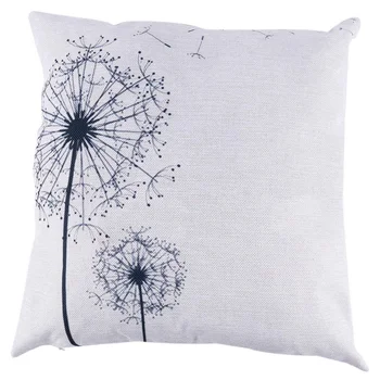

Modern Simple Beige Dandelion Cotton Linen Cushion Cover Car Sofa Waist Seat Square Pillowcase Cover