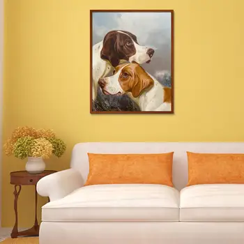 

dog Animal Europe print Frameless Oil Painting Canvas Spray Unframed kitchen Scarf not handmade drawing straw square miniatur