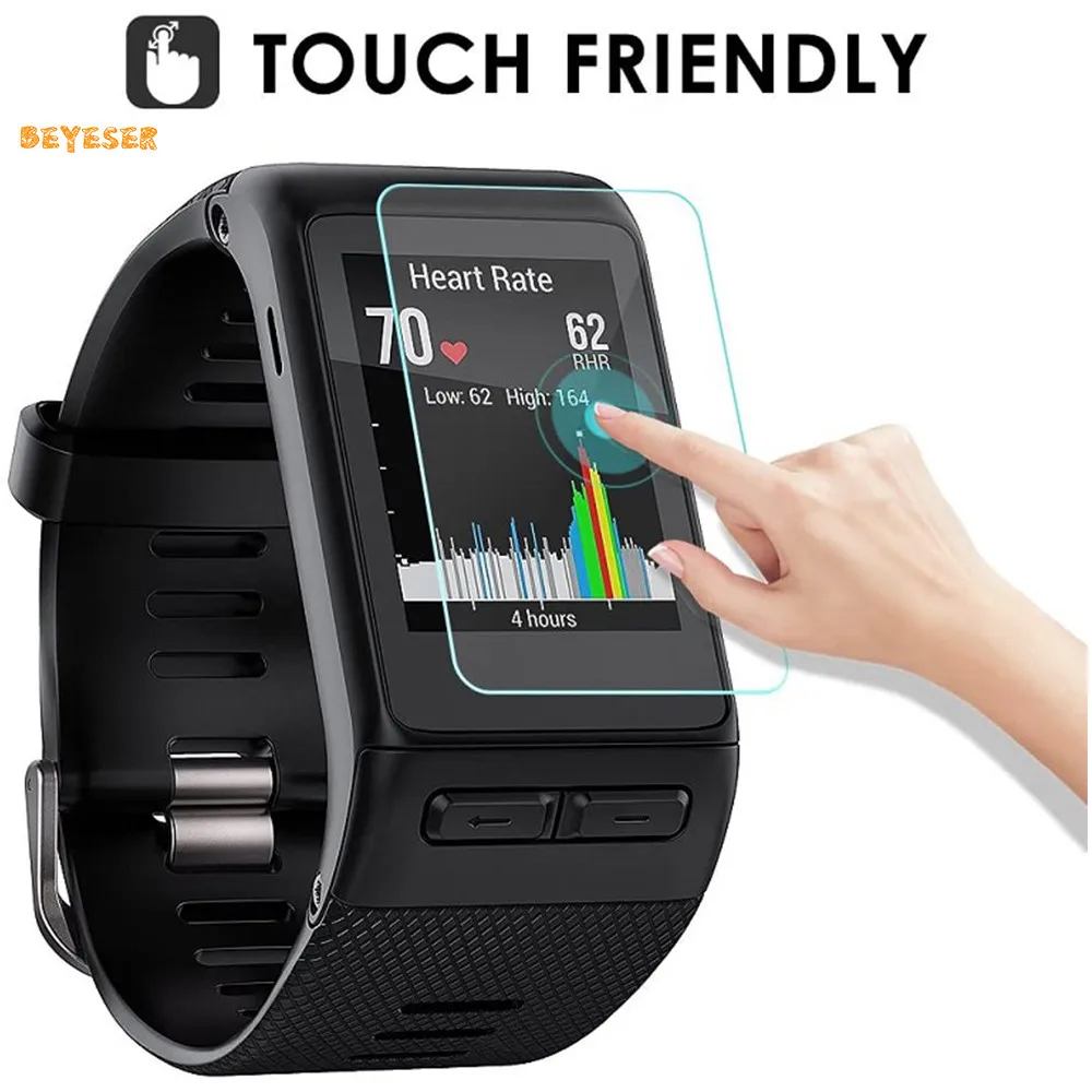 

2PC Clear Tempered Glass Protective Film Guard For Garmin Vivoactive HR Smart Watch Waterproof Protection Screen Protector Cover