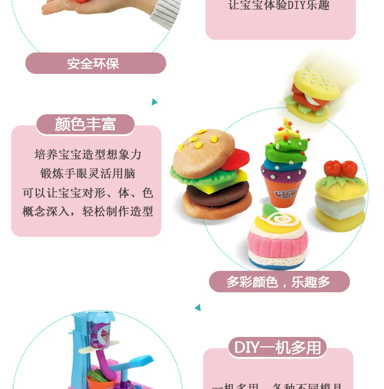 Источник длинная детская модель DIY машина для мороженого многофункциональная цветная глиняная машина игровой домик набор игрушек пластилин