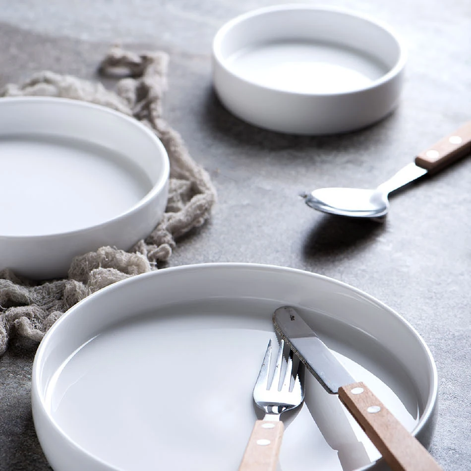 Cena 1x biała okrągła porcelana jadalnia śniadanie desery ciasto przekąski obiad talerz do serwowania danie ekologiczne naczynia mikrofalowe bezpieczne