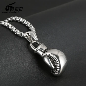 

EyeYoYo Sports Boxing Gloves Pendant Necklace Men Stainless Steel Gym Pendant