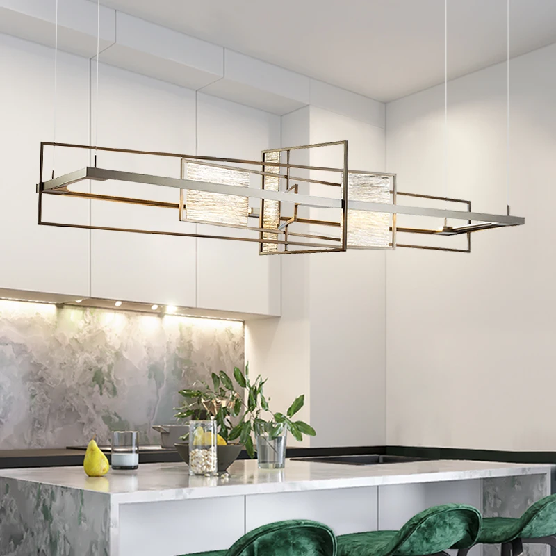 Nordic style light luxury chandelier living room lamp creative dining personality bar table rectangle | Освещение