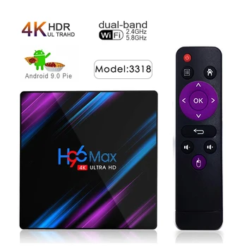 

H96 MAX Smart TV Box Android 9.0 RK3318 2.4G/5G 4G 32G/64G 4K Wifi HDR Media player H96MAX TVBOX Bluetooth 4.0 TV Set Top Box