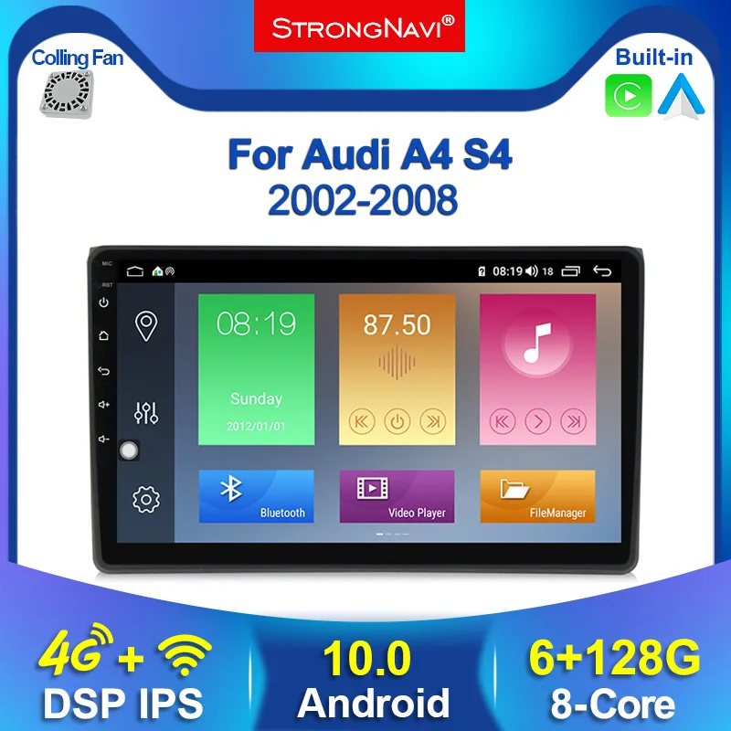 4G lte DSP IPS Android 10 0 6 + 128G Автомобильный GPS для Audi A4 B6 B7 S4 RS4 seat exeo dvd плеер радио WIFI BT