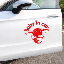 Best Price Baby Yoda Figure 'Baby In Car.On Board.Kid Inside' Star Wars Stickers Car Window Computer Waterproof Fashion Sticker 15cm*15cm Best Price Baby Yoda Figure 'Baby In Car.On Board.Kid Inside' Star Wars Stickers Car Window Computer Waterproof Fashion Sticker 15cm*15cm