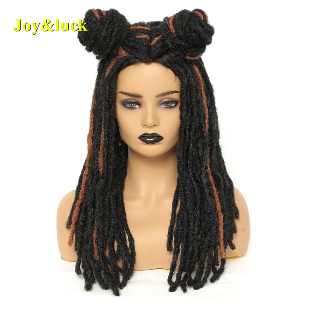 Synthetic Hair Wigs Long Dreadlock Hair Wig Black Mixed Brown Crochet Braids Wigs Middle Part Synthetic Braided Hair Women Daily Or Party Use