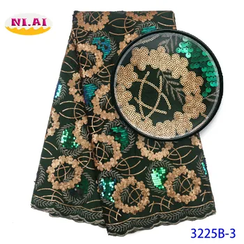 

Niai African Green Lace Fabric,, Velvet Dresses Lace Newest, Nigeria Lace Fabric Bride Mr3225b