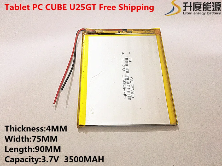 Размер 407590 3,7 V 3500mah литий-полимерная батарея с защитной платой для Планшет PDA шт цифровые продукты