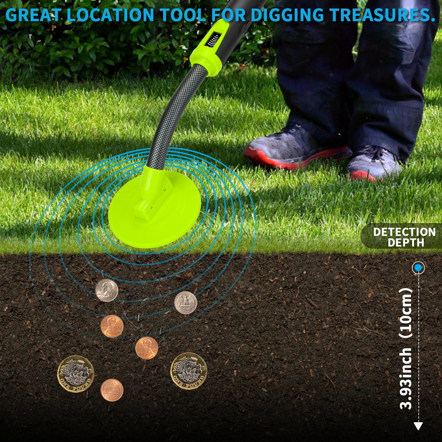 Metal Detector Pinpointer IP68 Fully Waterproof Underwater Metal Locator 360 Degree Handheld  Search Pin Pointer Vibration Bar 5