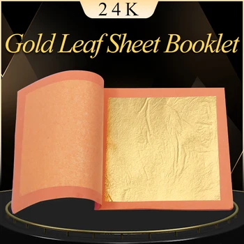 

Edible Gold Leaf Sheets 24K Gold Foil 25pcs/Per Booklet Gold Leaf Sheet 8 X 8cm for Cake Decoration ,Art&Crafts ,Gilding paper