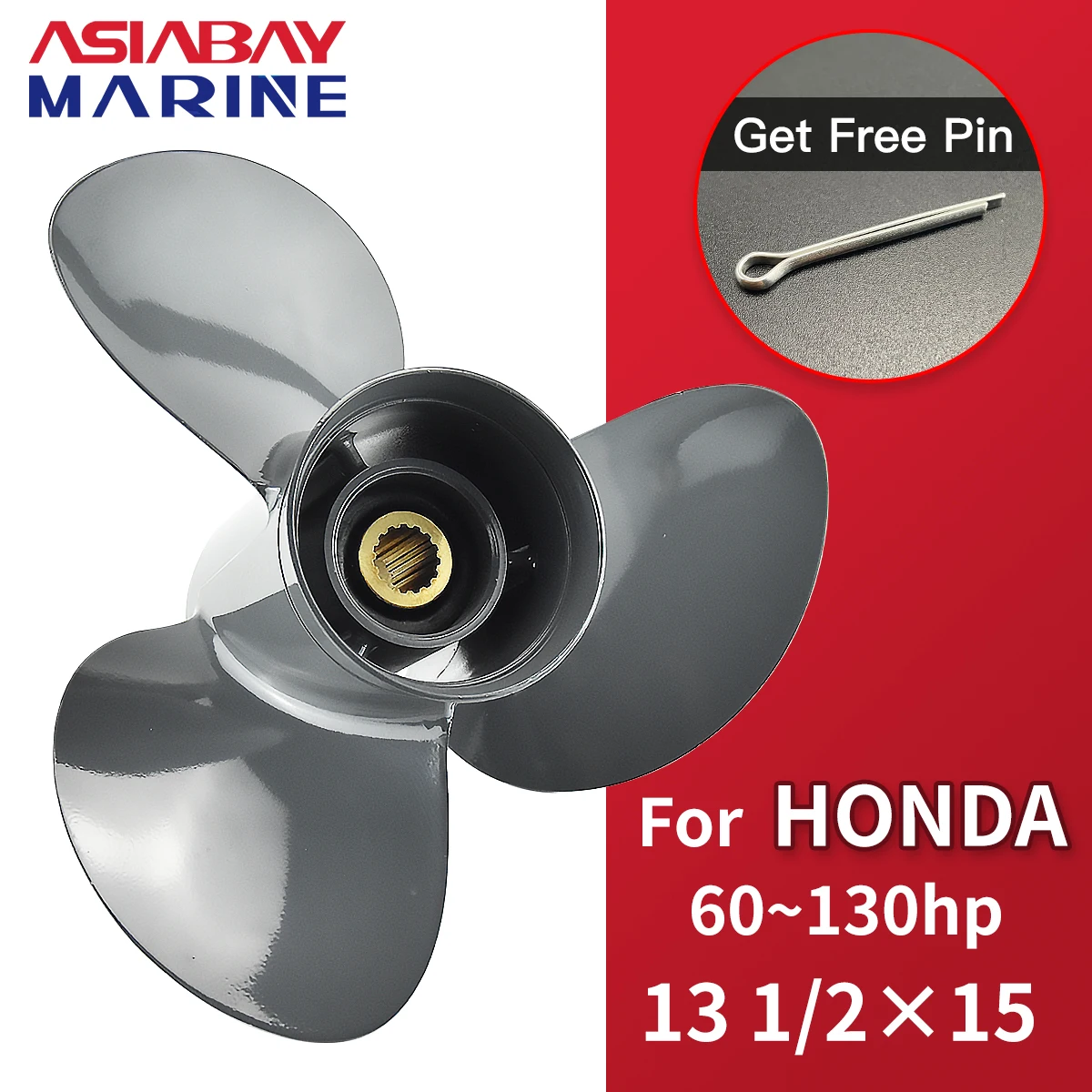 13 1/2*15 For Honda Outboard Propeller 60hp 75hp 90hp 115hp 130hp Boat Motor Aluminum Alloy Screw 3 Blade Marine Engine Parts