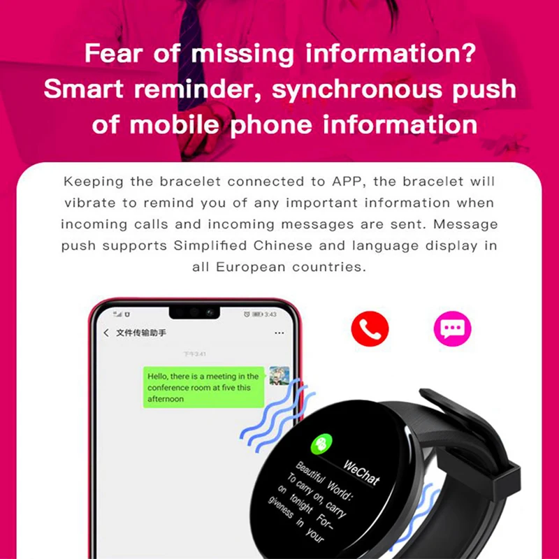 2020 New Men or women Smart Watch  Sport Blood Pressure Detector Bluetooth wristband watch Waterproof Tracker  For Android Ios