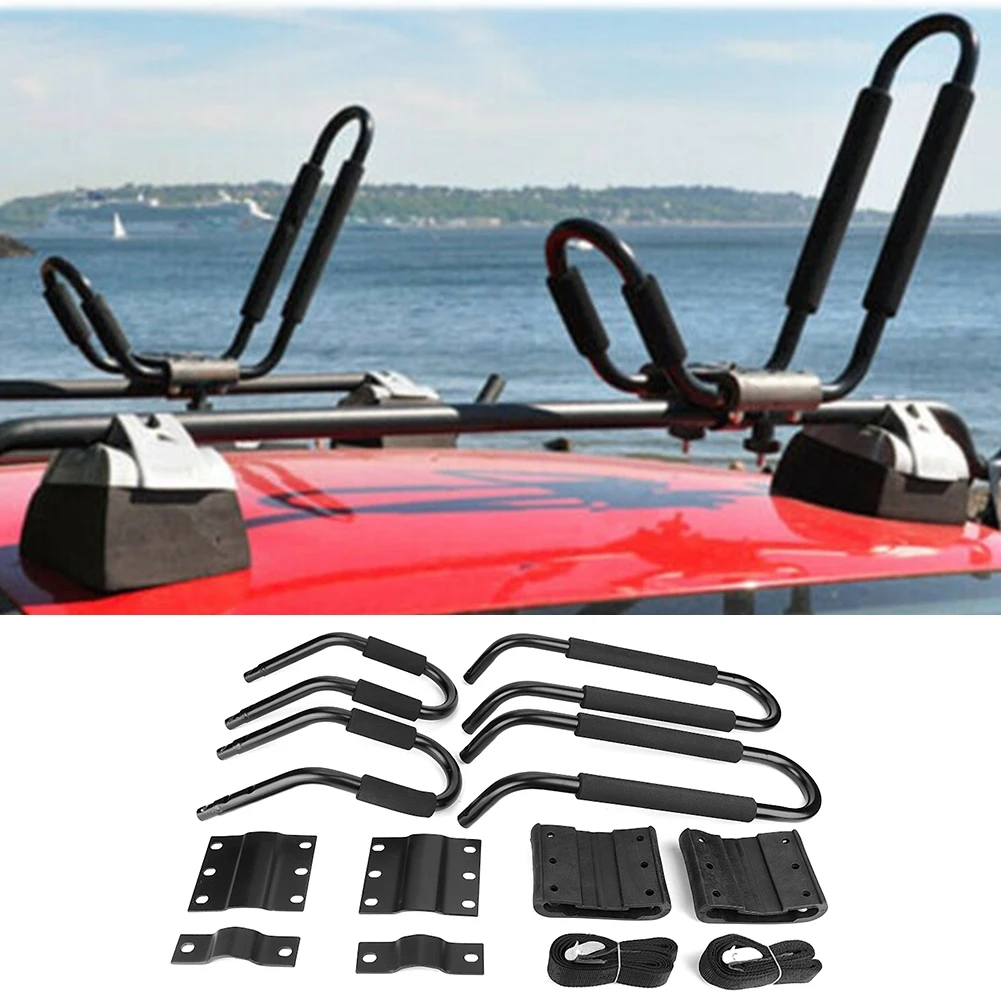 

Kayaking Carrier Rack Set Iron Rack Canoe Boat Surf Ski Roof Top Mount Bar Racks Car SUV Crossbar Dropshipping New