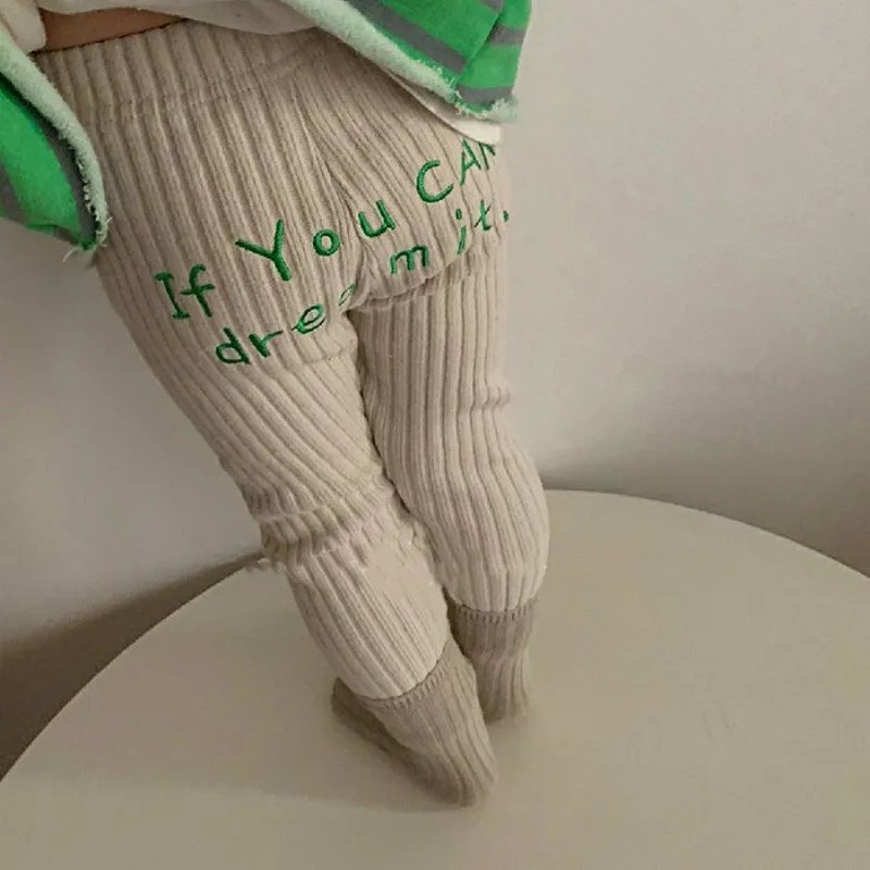 Baby Leggings Children Pants Letter Print Embroidery Bottoms Toddler Girl Boy Clothes Spring