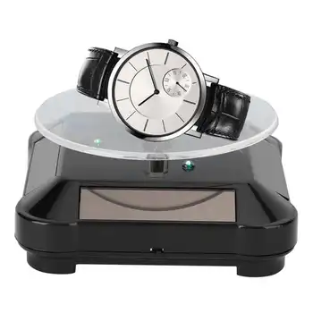 

Jewelry Display Stand Solar Powered Rotating Turntable Electric Jewelry Display Tools Black