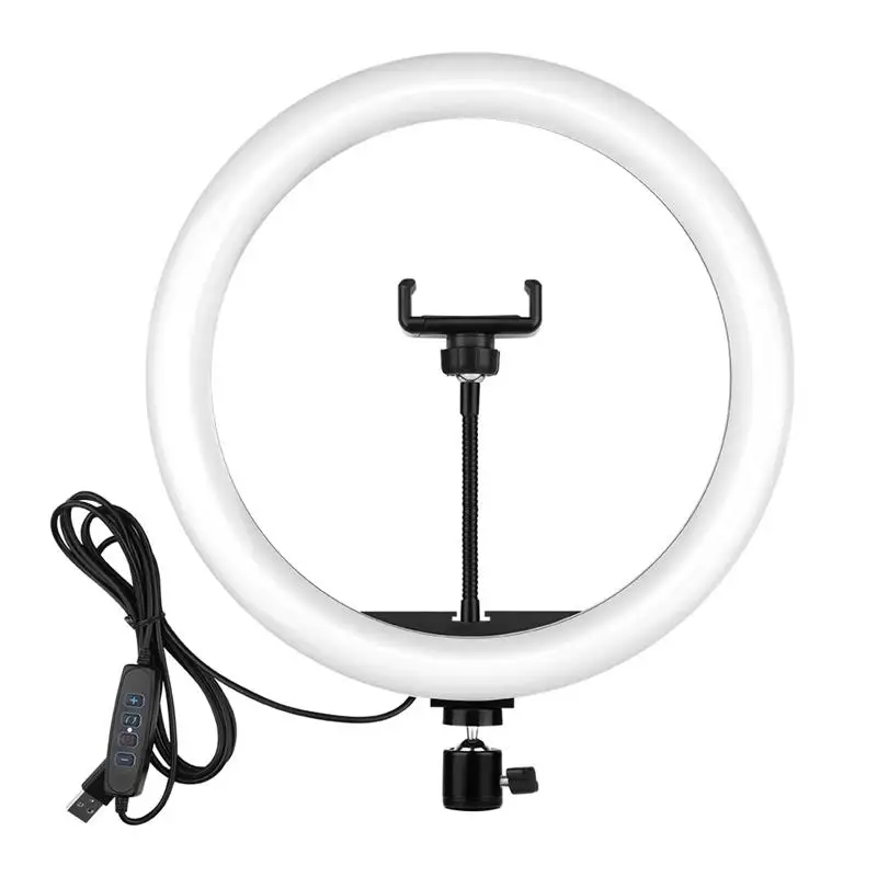 

LED Selfie Ring Light Fill Light Dimmable Camera Phone Ring Lamp With Stand Tripod For Makeup Video Live broadcast black