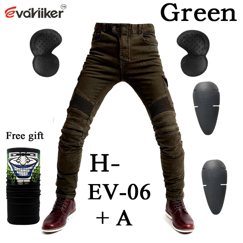 Army green UBS 06 черные UBS006 джинсы мужские джинсы для езды на мотоцикле брюки Защитное снаряжение мото брюки Беговые штаны - Цвет: H-EV-06 Green A