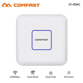 

Home/Hotel 802.11AC 2.4+5.8G Dual Band 1200Mbps Indoor Ceiling Mount WiFi AP Router Wireless Access Point 48V PoE Adapter Extend