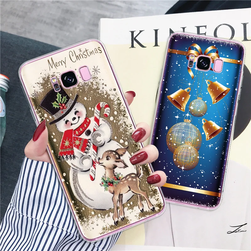 Рождественский чехол для Samsung Galaxy A20e A30 A50 A6 Plus A7 A9 2018 2017 J7 Prime Note 8 9 J4 J6 S7 Edge S8 S9 S10 из